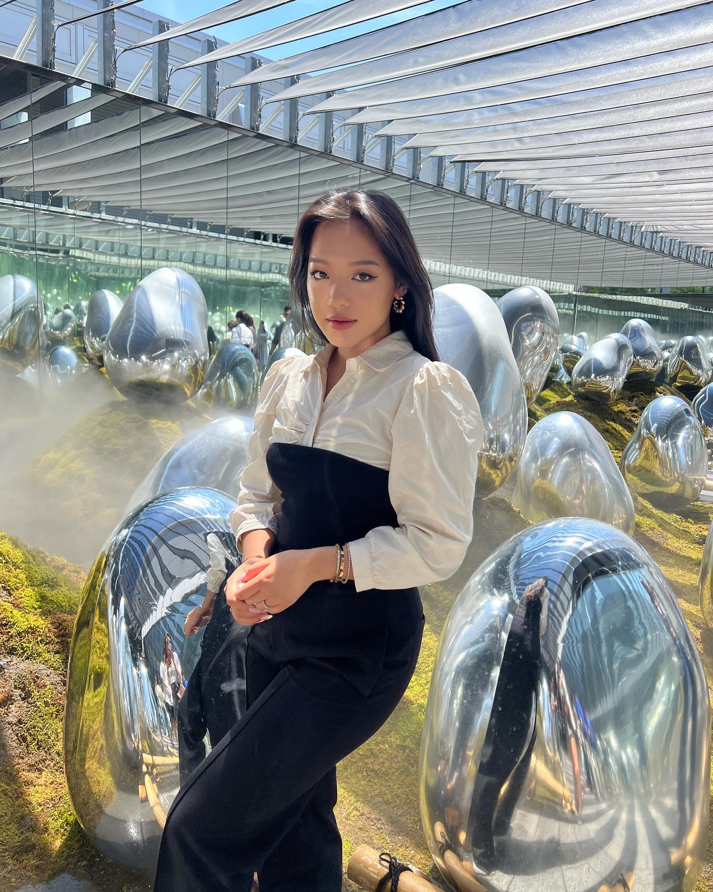 Nhi Pm at an art and technology installation